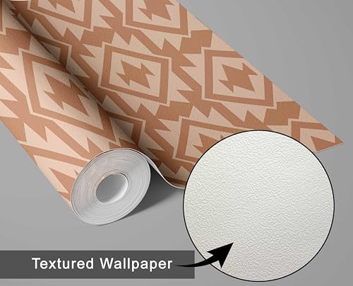 Papier peint imperméable en vinyle texturé marron amovible