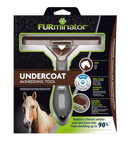 FURminator deShedding-Tool Pferd - Pferdebürste / Pferdestriegel zur gründlichen Entfernung der Unterwolle - Verbessertes Design Unisex