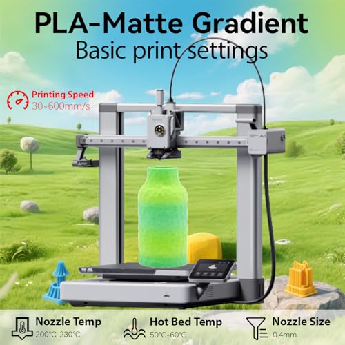 Image of Matte Rainbow Summer PLA 1.75mm 1kg 500mm /s High Speed 3D Printer Filament | Matte finish Gradient Green Cyan Hide layer lines Low warp No tangle Color Change 1kg spool 2.2lbs for Bambu Prusa AMS