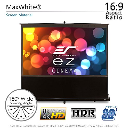 Image of Elite Screens ezCinema Series, 80-INCH 16:9, Manual Pull Up Projector Screen, Movie Home Theater 8K / 4K Ultra HD 3D Ready, 2-Year Warranty, F80NWH