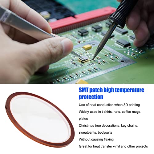 Image of Heat Resistant Tape, High Temperature Resistant Polyimide Sublimation Tape, Heat Transfer Tape for Coffee Mugs, Plates, 3mm
