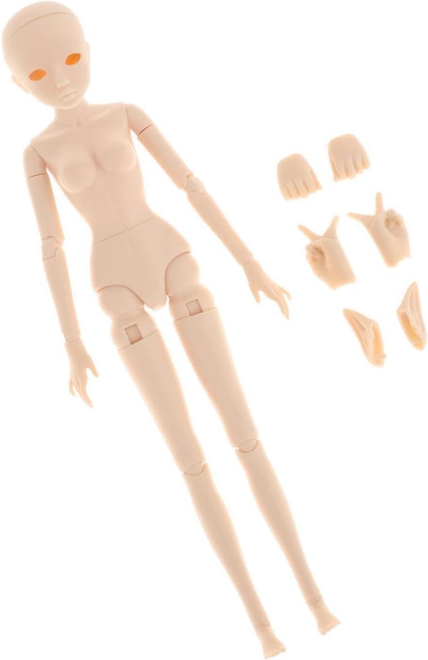 DIY Dress Up Girl Doll 29cm Nude Body 22 Movable Joints Toys, with Open Eyes, height 29cm