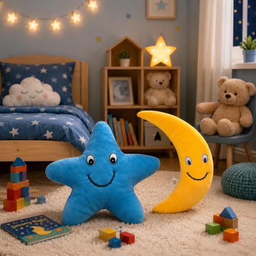 Image of Goldenhub Polyester Moon with Star Soft Toy