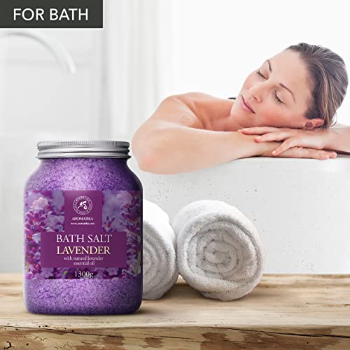 Sea Salt Lavender Essential Oil Bath Salts - 1300g - Best for Sleep & Stress Relief - Beauty & Relaxing Bathing - Body Care - Image 6