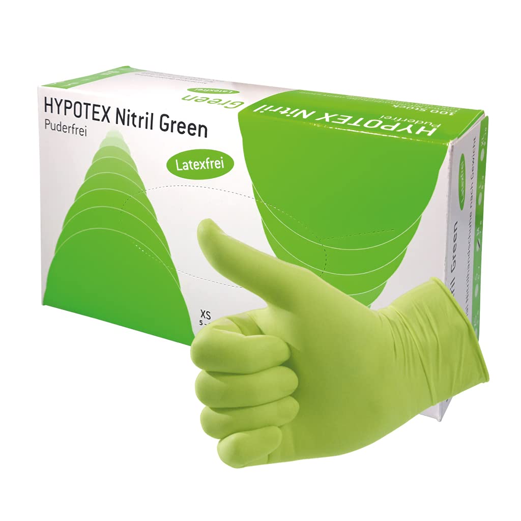 Nitril Green | 100 Stück | Nitril Einweghandschuhe | puderfrei | grüne Nitrilhandschuhe | Größe XS | S | M