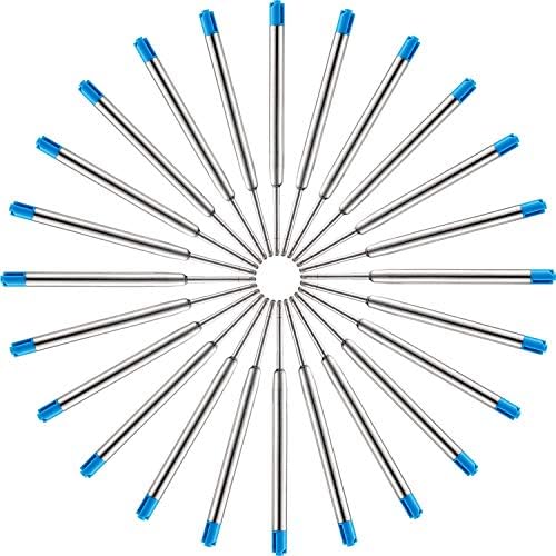 HeTaoCat Blue Ink Refill Pack of 5, Replaceable Ballpoint Pen Refills, Medium Point Metal Refill (Blue)