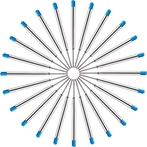 Dunbong Blue Ink Refill Pack Of 5, Replaceable Ballpoint Pen Refills, Medium Point Metal Refill (Blue) #TOP1