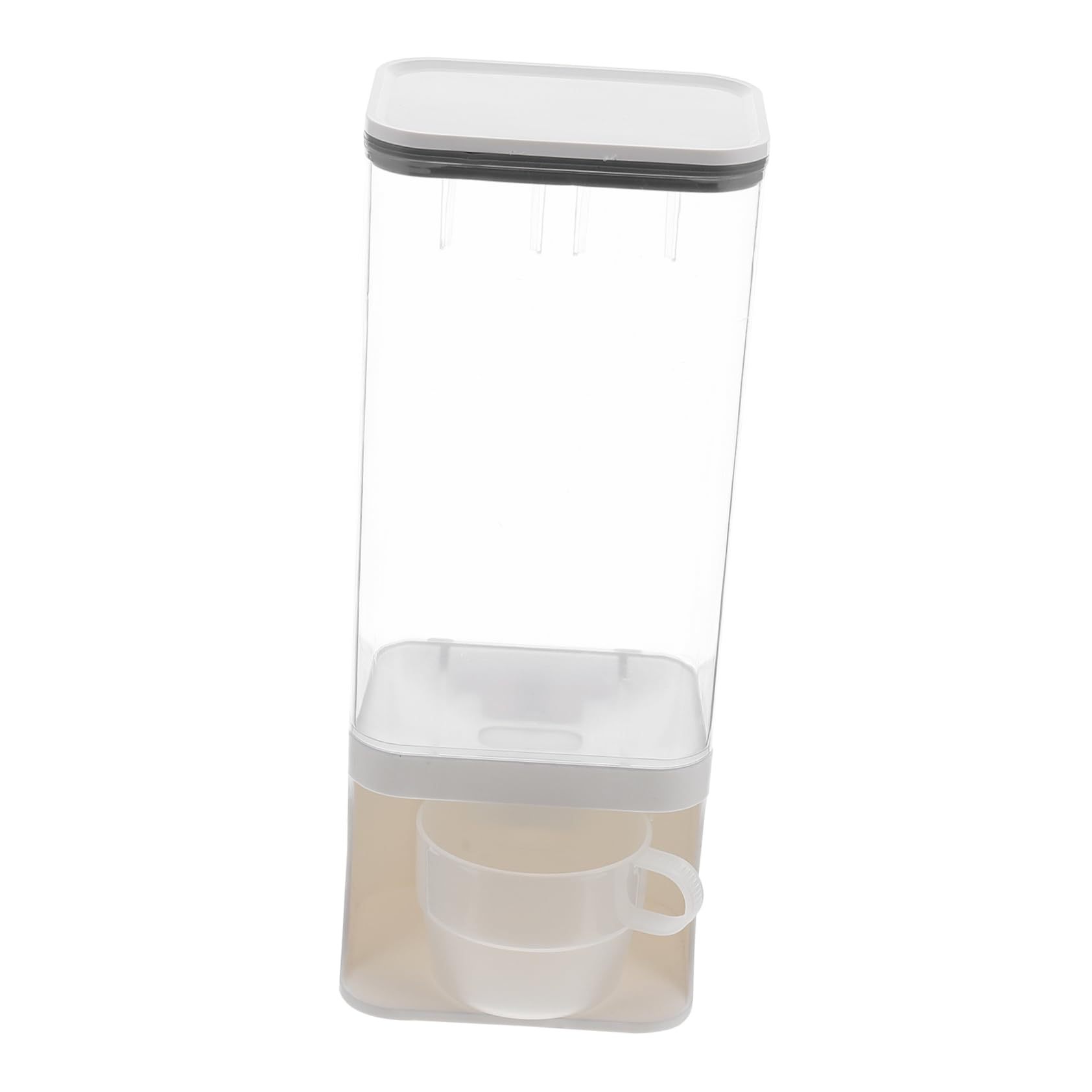 ifundom Wall Mount Food Storage Container Transparent Sealed Bucket with Double Mouth Design for Dog Food Keeps Dry Fresh Moisture