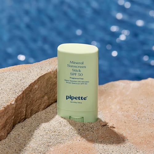 Image of Pipette Baby Mineral Sunscreen Stick SPF 50, 0.6 oz (Pack of 2) | Water-resistant Non-nano Zinc Oxide Mineral Sunscreen, UVB /UVA Sunblock for Kids & Sensitive Skin, Travel Size Sun Protection