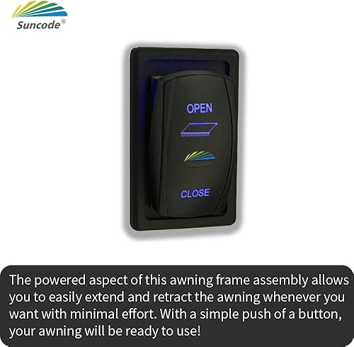 Miniatura 3 de Suncode Marco modular retráctil para autocaravana blanca motorizada y tela para caravana, 5 rueda, remolques de viaje, transportistas de juguetes y