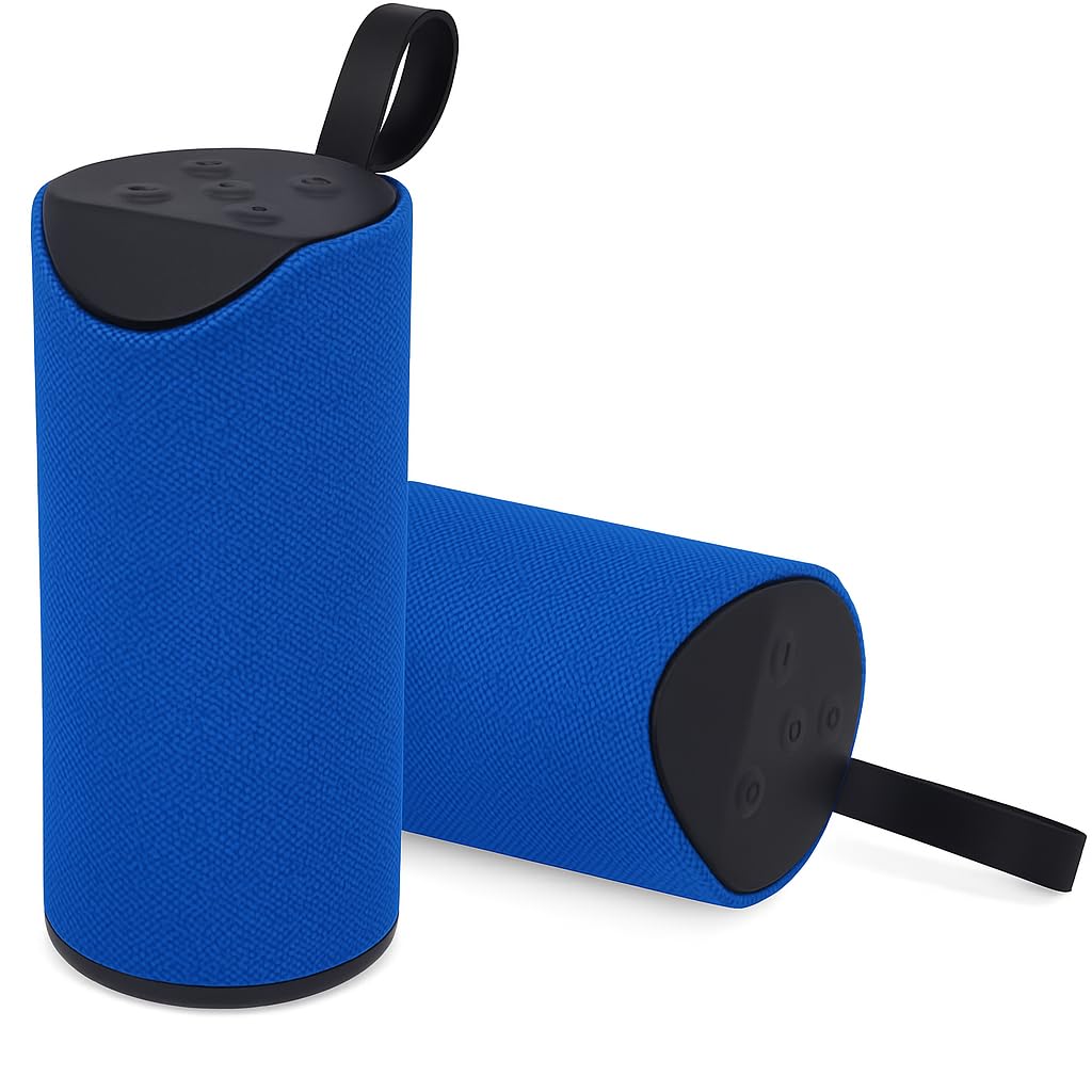 FITTO Portable Bluetooth Speaker with Powerful Stereo Sound – Super Bass, Splashproof Wireless Speaker with Dual Power Supply, Bluetooth 4.0 Compatible for Phones, Tablets, and TVs