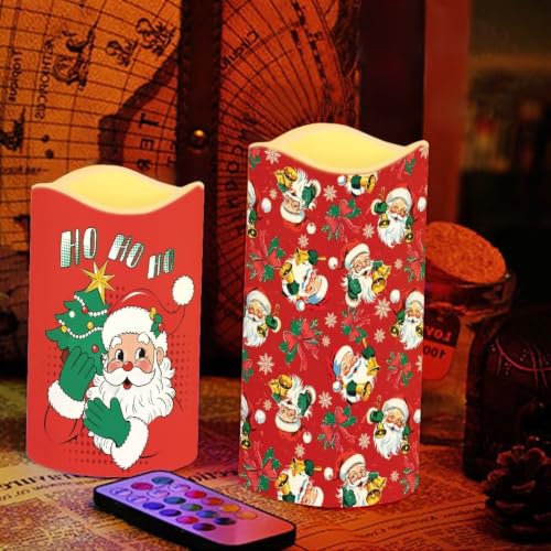 Image of Autumn Black Cat Battery Operated Candles Set of 4 | Battery Operated LED Pillar Candles, Flickering Flame, Multi‑Color Changing, Home Decor for Living Room