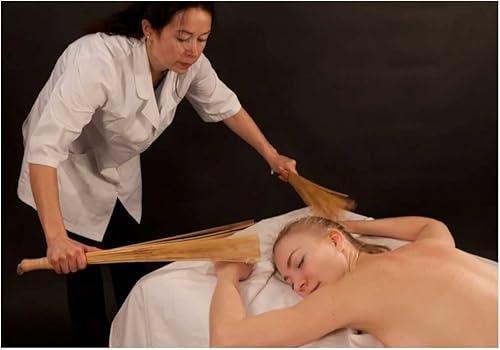 Miniatura 7 de Juego de 2 escobas de bambú de masaje, palos de martillo, herramienta de bambú natural, herramientas de relajación corporal, escobas