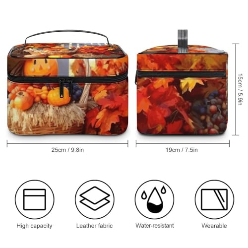 Foldable Travel Luggage Bag for Men And Women, Dry And Wet Separation Portable Travel Luggage Bag, Autumn Thanksgiving Printed Waterproof Sports Luggage Bag, Fitness Bag2