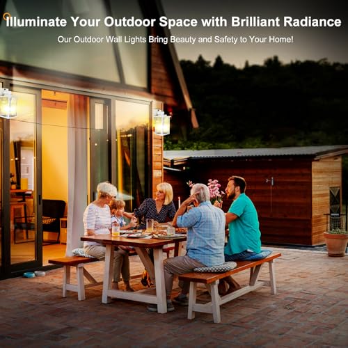 Image of 2 Pack Dusk to Dawn Outdoor Lighting, IP65 Waterproof Outdoor Porch Light with Tempered Glass, Outdoor Light Fixture for House Exterior Front Door Garage Patio(White)