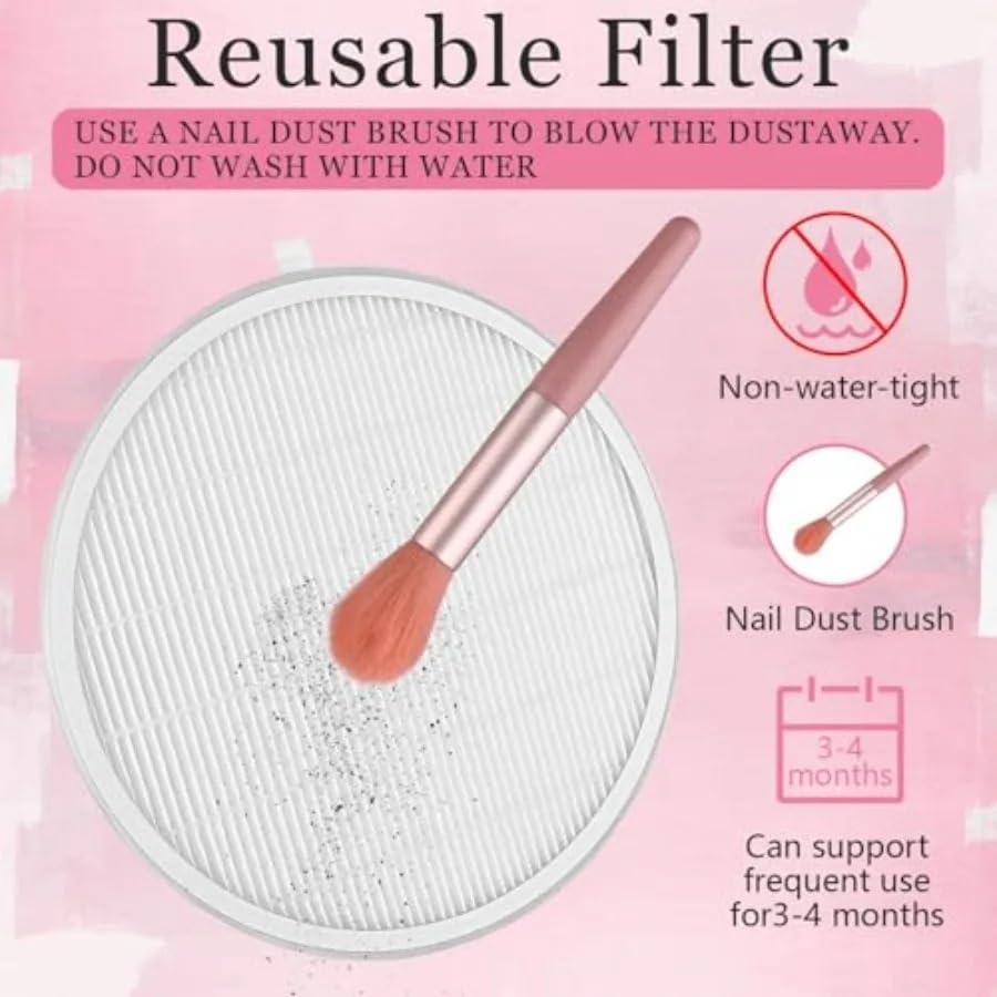 Collettore di polveri per unghie, Confezione da 6 filtri di ricambio for aspirapolveri for unghie da utilizzare con aspirapolveri for unghie in studi di nail art e laboratori casalinghi. Efficace