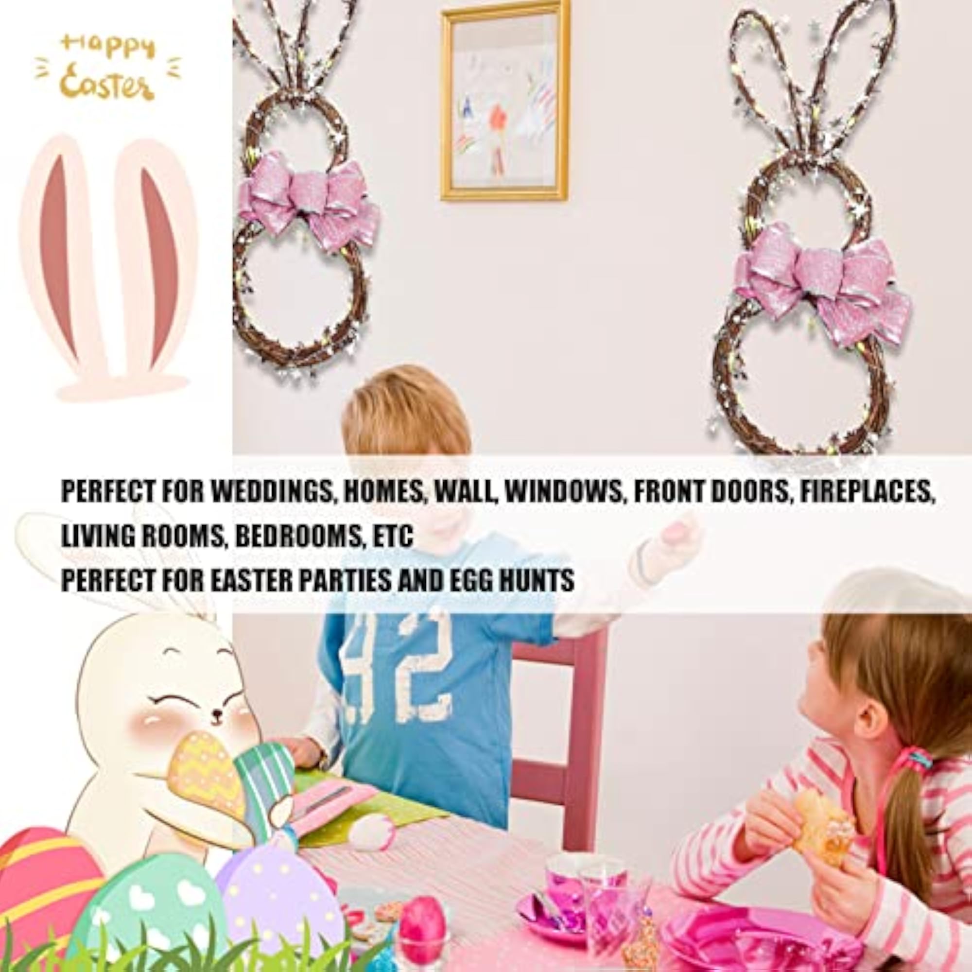 Handmade Decorative Multi-Purpose Rabbit Wreath