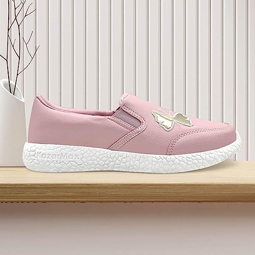Image of KazarMax Boys & Girls Embroidery Slip-On Sneaker Shoes | Comfortable Loafer |Casual Shoes