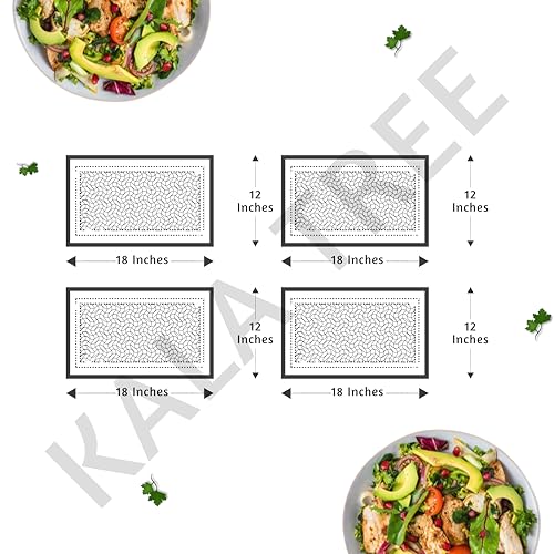 Image of Table Mats Set of 4 Handmade Reversible Heat Resistant | River Grass Dining Placemats Zero Plastic | Natural Madurkathi Eco Friendly | Rustic Boho Dcor | Royal Black Four Mats