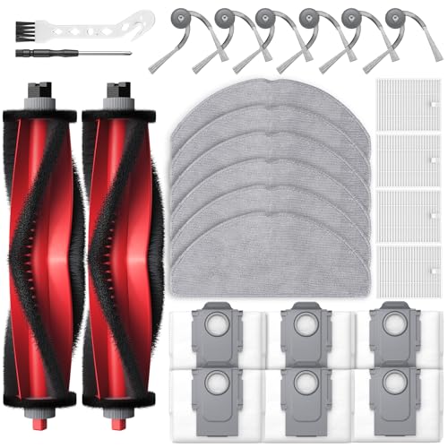 Image of Q7 M5+ Accessories for Roborock Q7 M5 / Q7 L5+ / Q7 L5 Robot Vacuum, Replacement Parts with 2 Main Brush, 6 Mop Pads, 4 HEPA Filters, 6*Dust Bags, 6 Side Brushes, 2 Tools
