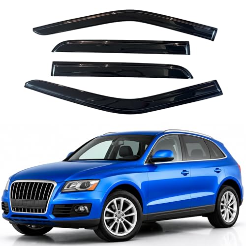 Image of IG Window Visors Fit for 2009-2017 Audi Q5, Out-Channel Rain Guards Vent Wind Deflectors 4PC, Car Accessories for 09-17 Audi Q5