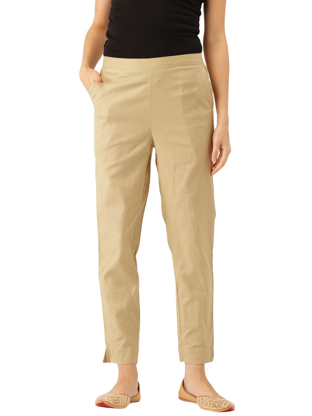 Women's Cotton Pants - Double Pockets, Adjustable Waist, and Ankle-Length Fit (S-XXL)-image-30