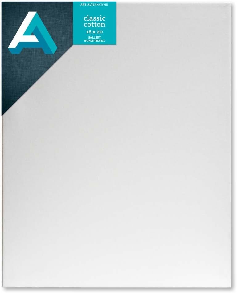 Art Alternatives Classic Cotton Stretched Canvas, Gallery, 1-3/8 in Profile, 16 in x 20 in