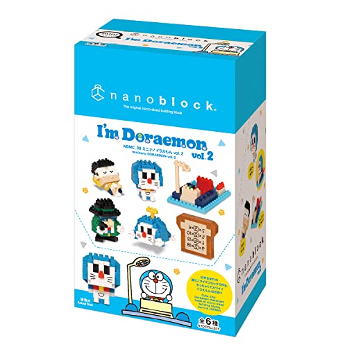 Nanoblock - Doraemon - Doraemon Vol. 2 (Blind Box Complete Set), Mininano Series Building Kit, Multi, (Nbmc_38S) #TOP1