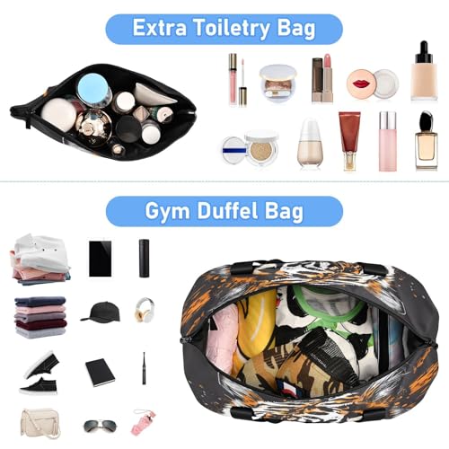 ALAZA Tiger Head Travel Duffel Bag for Women Men Sports Gym Bag with Shoe Compartment Tote Weekender Overnight Bag with Wet Pocket for Travel, Gym,Yoga,Swimming4