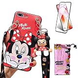 iPhone 7 Plus / 8 Plus Case with HD Screen Protector, Cute Cartoon 3D Animal Character Mickey Silico