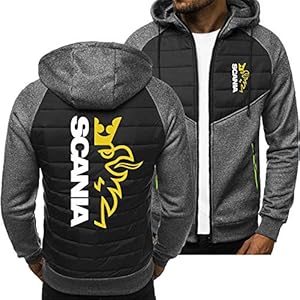 Hoodie voor Heren Trui met Rits Sweatshirt Jack – 3D Scania Casual Unisex Tops met Capuchon Vest met Lange Mouwen Lente…