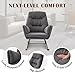 Lamberia Nursery Rocking Chairs for Baby Room Gray Teddy Upholstered Glider Recliner with High Backrest and Padded Armrests, Comfy Rocker Chair for Nursery Bedroom Living Room Office
