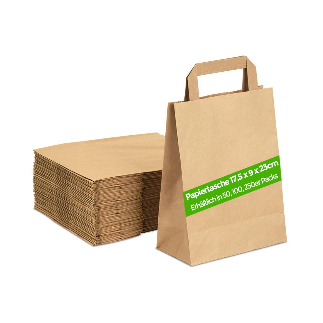 12 Stück Braune Geschenktüten Aus Kraftpapier Mit Henkel – 21x15x8 Cm, Mit Herz-Muster, Für Geburtstag & Party