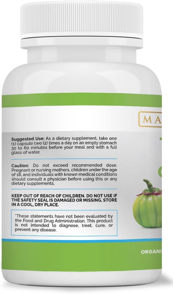 Maximum Slim 100% Pure Garcinia Cambogia Supplement - HCA Extract - Weight Support Formula for Men & Women - Non-GMO, Gluten Free - 60 Capsules - Image 6