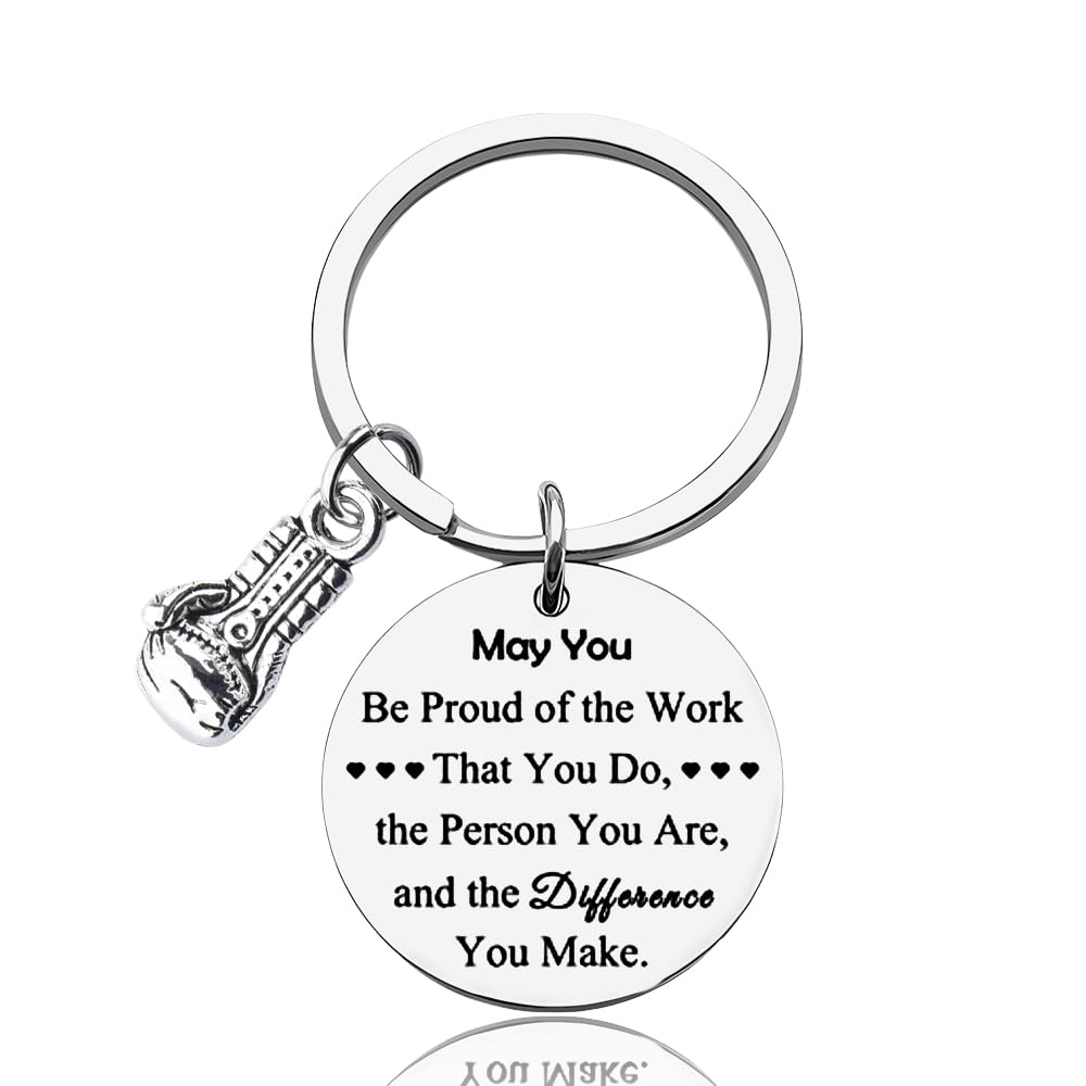 Boxing Coach Appreciation Gifts for Coworkers Boxing Fans Fitness Keyring Gift for Son Granddaughter Boxer Birthday Thank You Gifts for Boxing Lovers Coworker Friend Colleague Boxing Glove Keychain