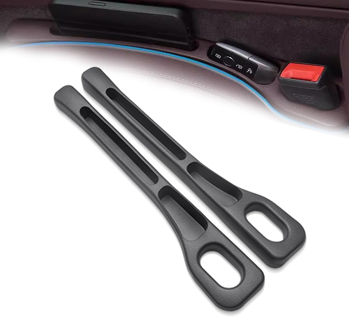QIZUN Car Seat Gap Filler for VW Tayron SUV 2024 2025, Car Seat Gap Organizer Stable Non-Slip Side Pocket Storage Tray Interior Car Gadget 40cm