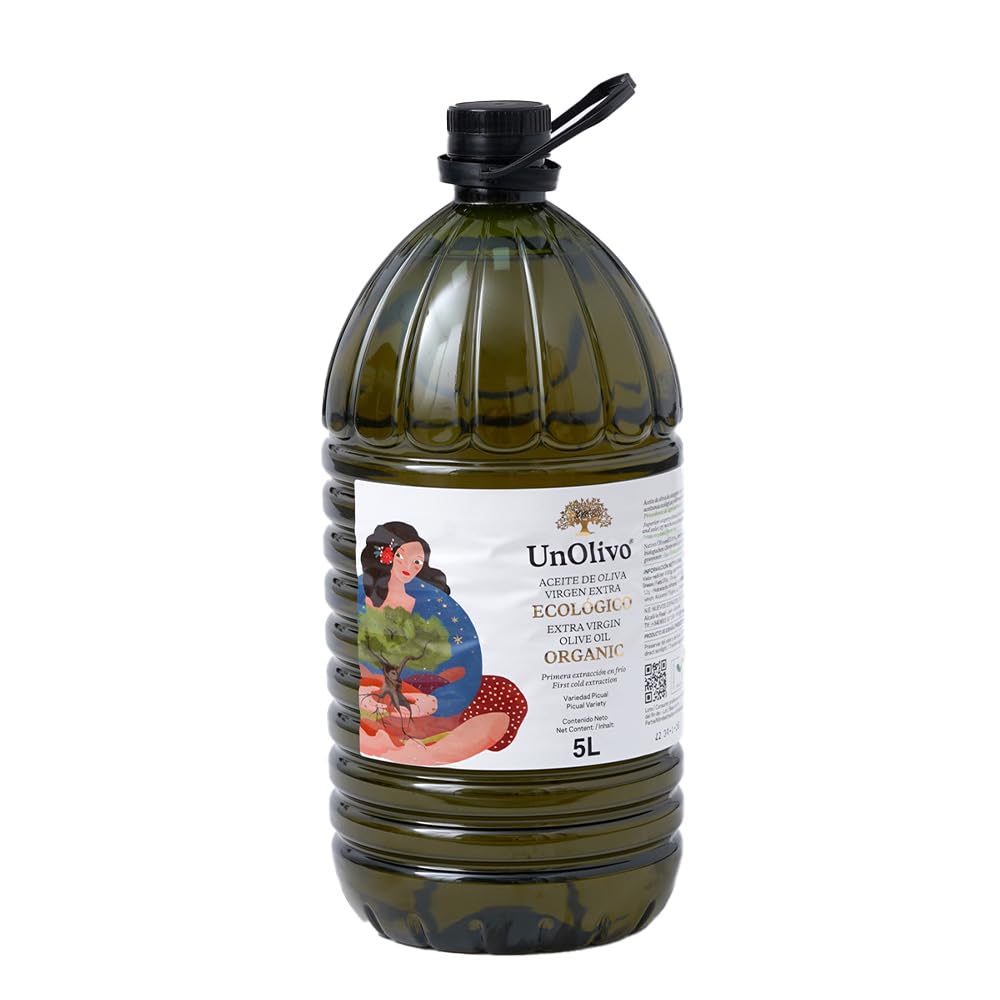 UnOlivo Aceite de Oliva Virgen Extra Ecológico 5L Pet | Variedad Picual | Cosecha Propia