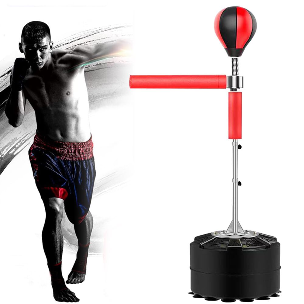 Set da Boxe Regolabile per Adulti - Allenamento Standing Punch Con Guantoni, Punching Ball, Supporto - Altezza Regolabile 120-190 cm