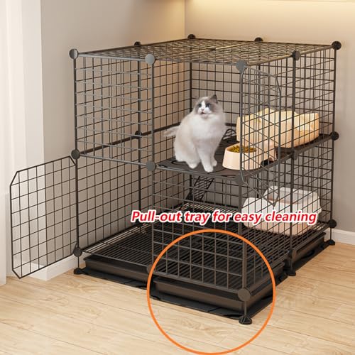 Recinzione multi-livello per animali domestici con vassoio rimovibile e scale per piccoli animali per esercitare e giocare