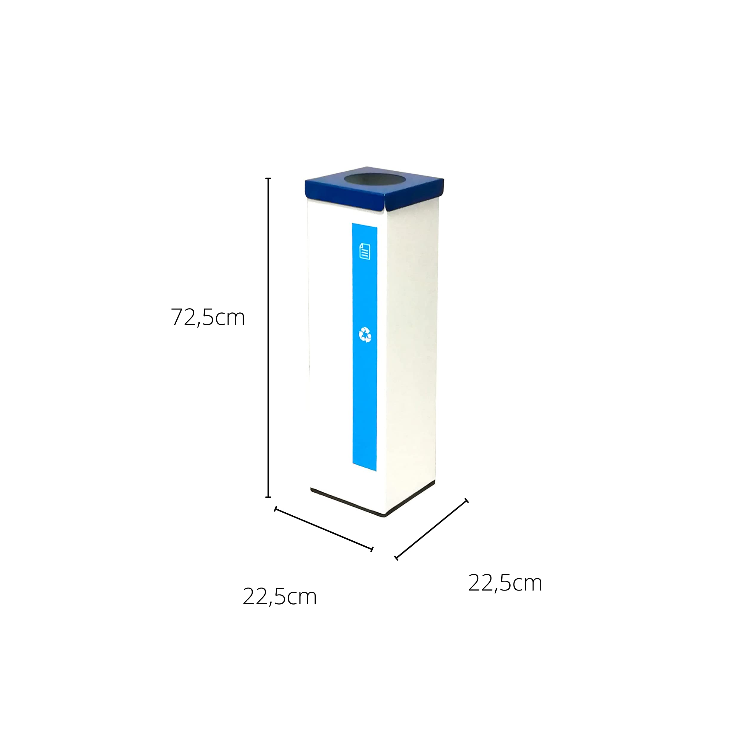 OFITURIA Papelera para Reciclaje Selectivo Metálica Capacidad 34 litros Color Blanco Contenedor Tapa Extraíble