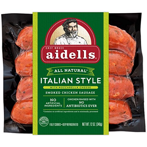 Aidells® Smoked Chicken Sausage, Italian Style with Mozzarella Cheese, 12 oz. (4 Fully Cooked Links)