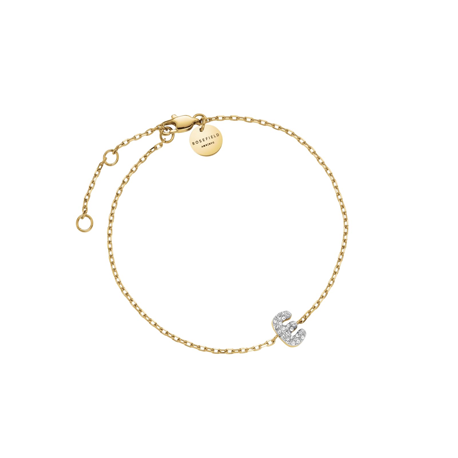 Rosefield Bubble Letters Damski 14K Pozłacany Bransoletka Bubble Pavé Litera