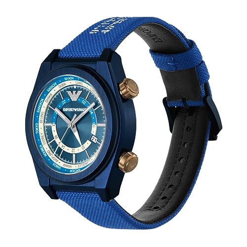 Image of Emporio Armani Blue Quartz Fabric Watch AR11564