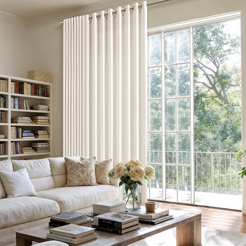 Image of Linen Curtains 100 Inch Wide 96 Inch Length Natural 100x96 1 Panel