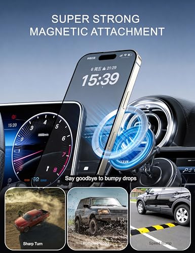 Vearstie Magnetic Car Phone Mount, 360° Rotation for iPhone 17-12 & Android - image 4