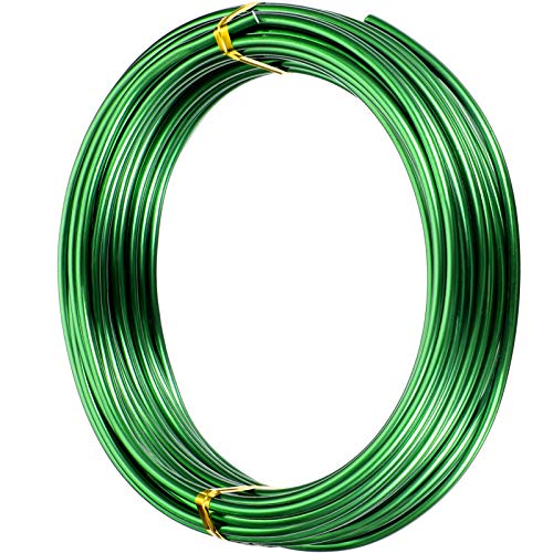 Image of TecUnite Aluminum Craft Wire for Sculpting Armature Bendable Craft Wire for DIY Jewelry Making(Green, 10 M X 3 mm, 1 Roll)