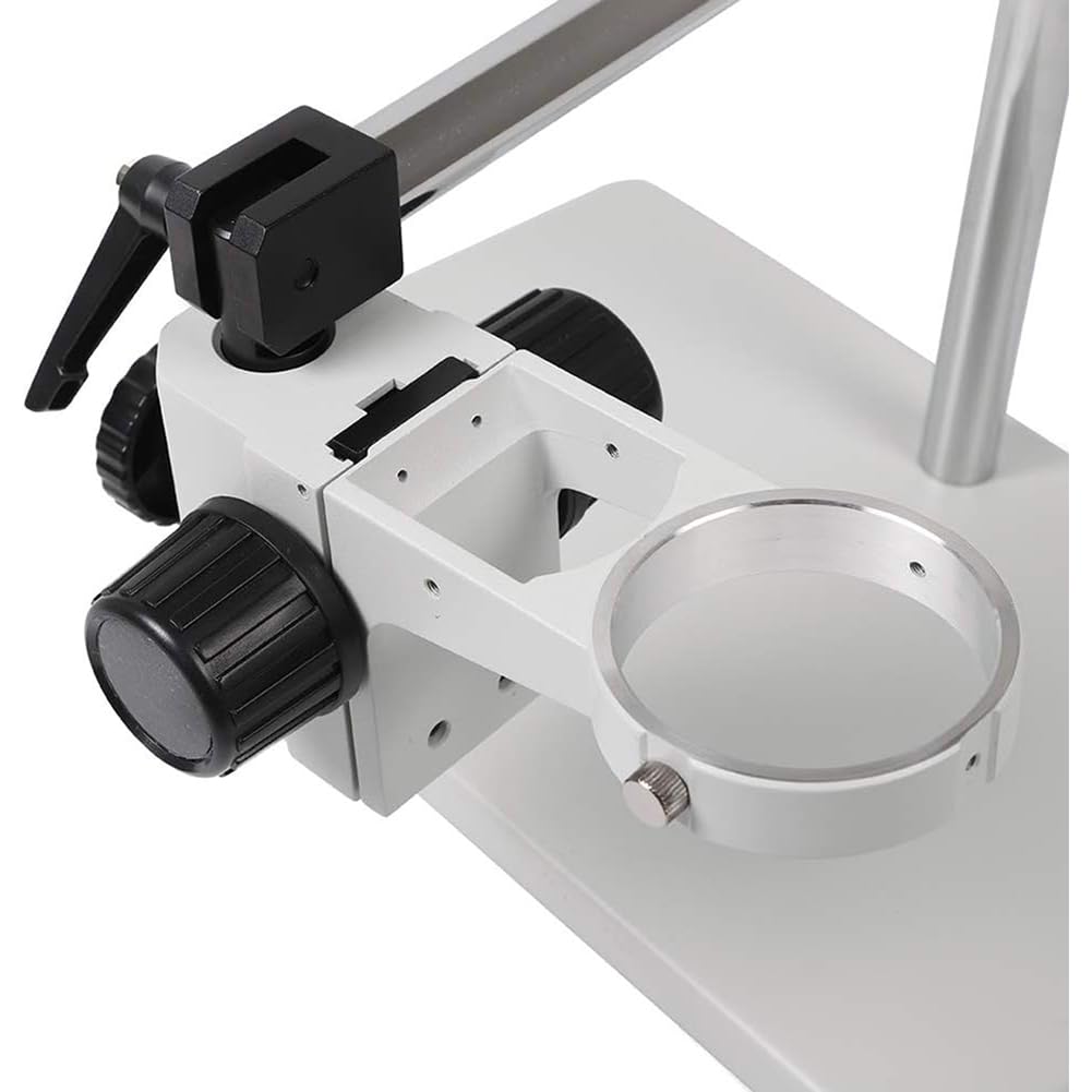 Soporte de mesa de microscopio estéreo, binocular de rotación de 360 grados y soporte triocular, soporte de enfoque de 76 mm para una mejor observación