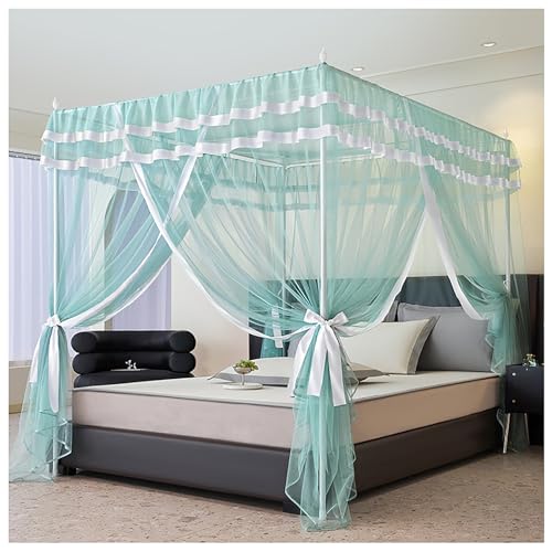 Moustiquaire pour baldaquin de lit King L anti-insectes avec cadre 4 poteaux