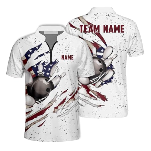 IZI POD Personalized 3D Bowling Shirts for Men Women, Custom Bowling Jersey, Bowlings Polo Shirt, Hawaiian Bowlings Shirt