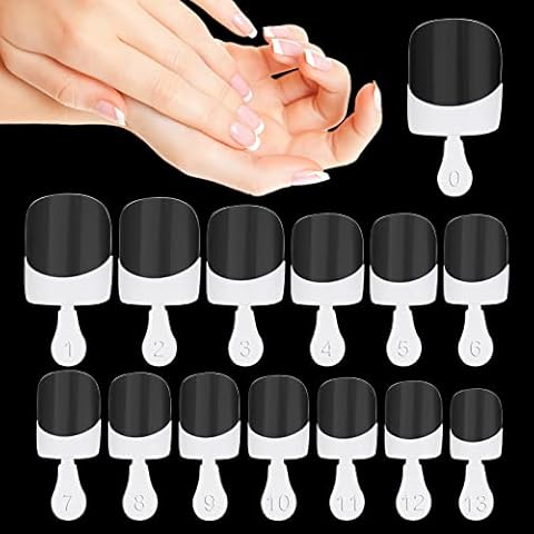 MWOOT 140 Stücke Französisch Acryl Falsche Platz Nägel Tipps,Vollständige Abdeckung French Artificial Weiß Klar Gefälschte Nagelspitzen False Nails Tips Set Cover